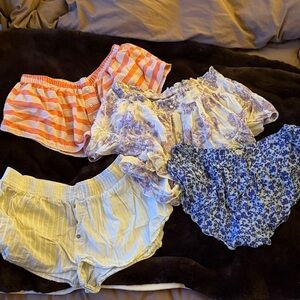 Free People Pajama Shorts Size M ( tan stripe is a size L)